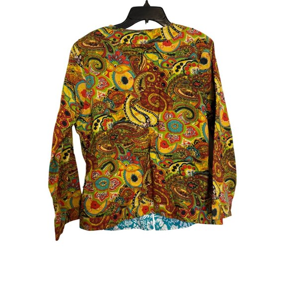 Julia Ku Womens Floral Paisley Jacket M Multicolor Cotton Lightweight India - Picture 2 of 6